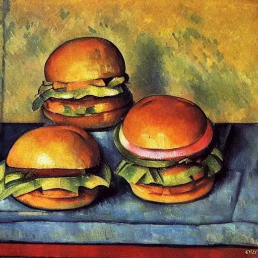 Image similar to still life of big Macs by Cezanne