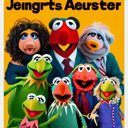 Image similar to a concert poster for the muppets in the style of jefferson airport