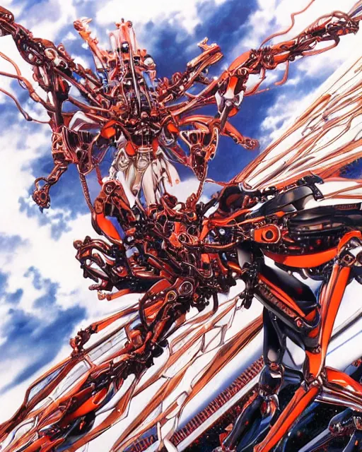 Image similar to evangelion by ayami kojima, biomechanical, 4 k, hyper detailed