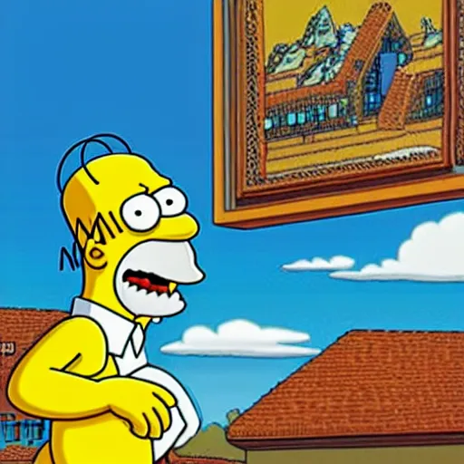 Image similar to giant homer simpson destroying springfield buildings