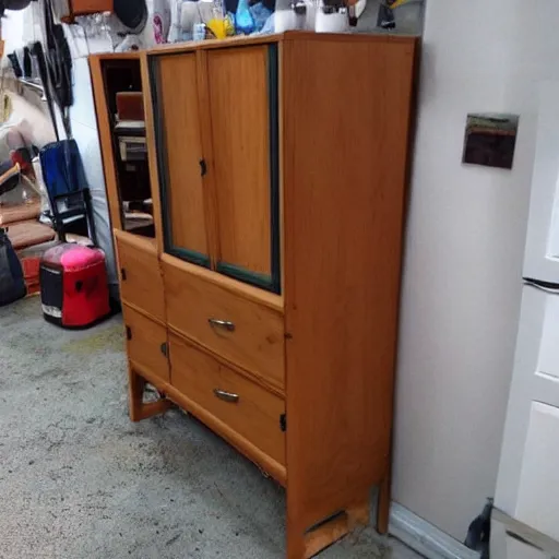 Image similar to furniture for sale on facebook, in garage,