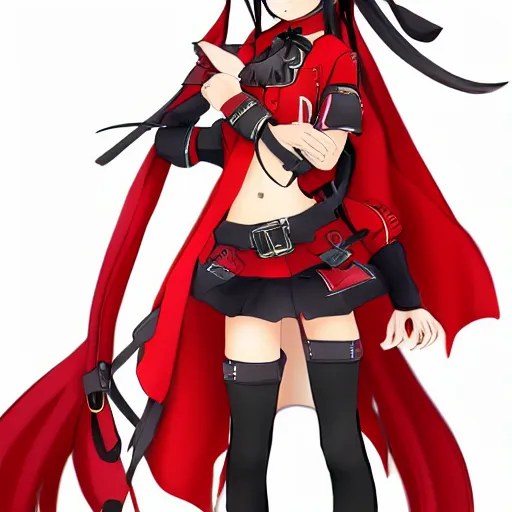 Prompt: Houshou Marine. Hololive character. Anime girl, 宝鐘マリン. Red pirate outfit and black pirate tricorn. brickred outfit colorscheme. Her name is Houshou Marine. Anime cute face