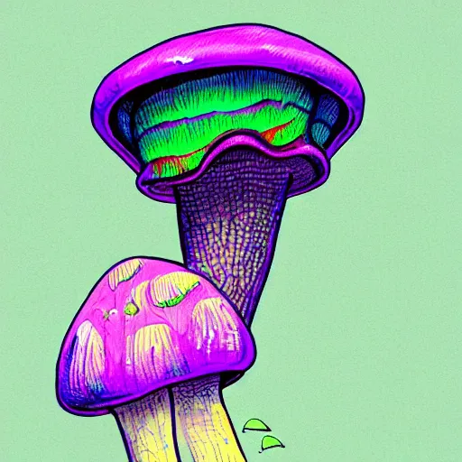 Image similar to trippy mushroom, by justin guse details, instagram digital, artstation