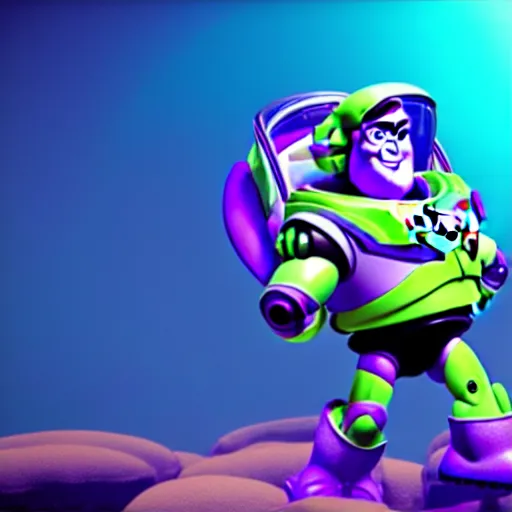 Prompt: buzz lightyear as a fish!!!!!!!! octane render, artistic, vibrant colors, award winning, unreal engine, houdini render, studio light