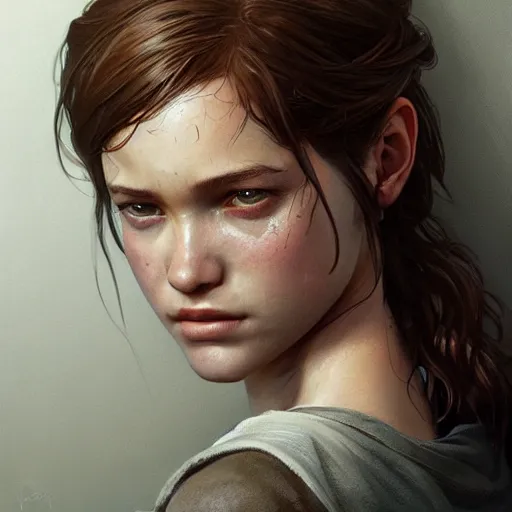 Prompt: ultra realistic illustration, elle from last of us, intricate, elegant, highly detailed, digital painting, artstation, concept art, smooth, sharp focus, illustration, art by artgerm and greg rutkowski and alphonse mucha