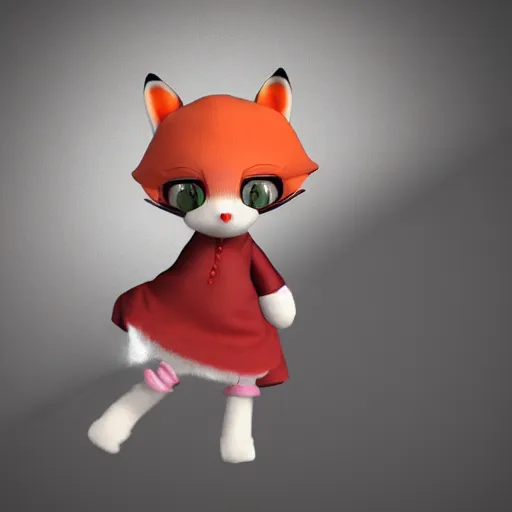 Image similar to cute fumo plush of a foxgirl tailor, three point lighting, dramatic, vray