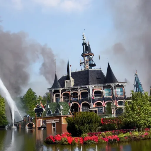 Prompt: brand in de efteling