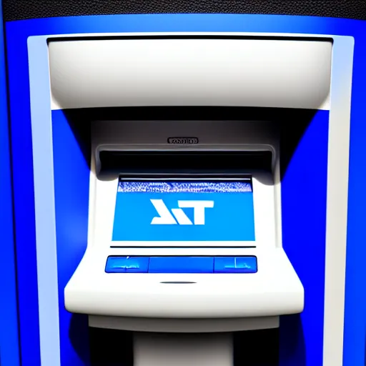 Prompt: blue atm with crown logo