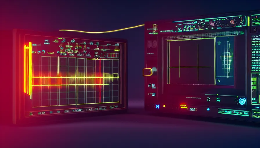 Image similar to retrofuturism old rct screen oscilloscope, old soviet machine, volumetric lighting, photorealistic rendering, artstation, redshift, octane, golden ratio