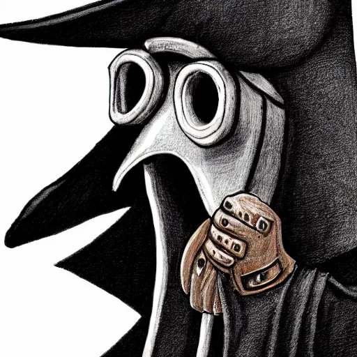 Image similar to Plague doctor, close-up