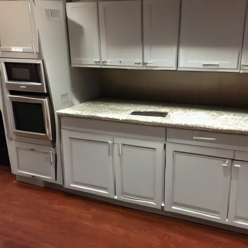 Image similar to we have to install microwave ovens. custom kitchen deliveries. we have to move these refrigerators and color tvs.