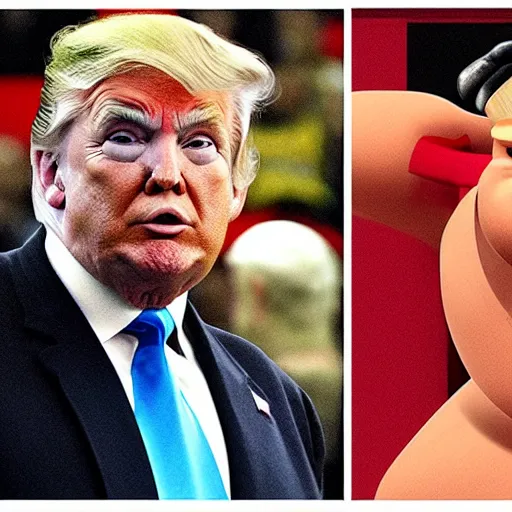 Image similar to Donald Trump as a sumo wrestler