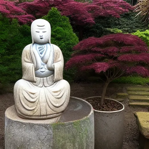 Image similar to photo of a jizo stature in a garden