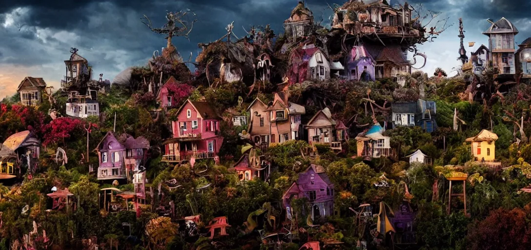 Image similar to a very high resolution image from a new movie. environment. photorealistic, photography, directed by tim burton