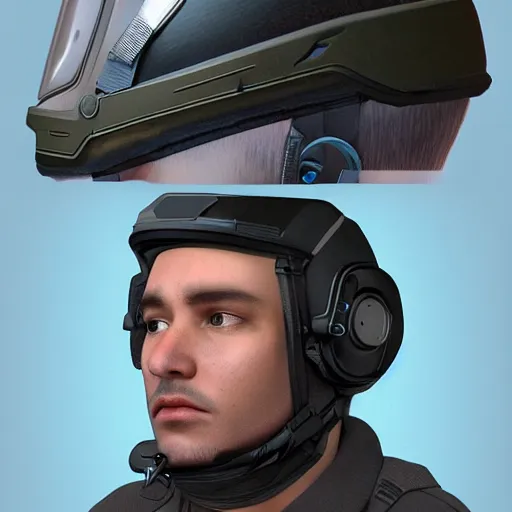 Prompt: sci fi enclosed recon helmet design realistic concept art