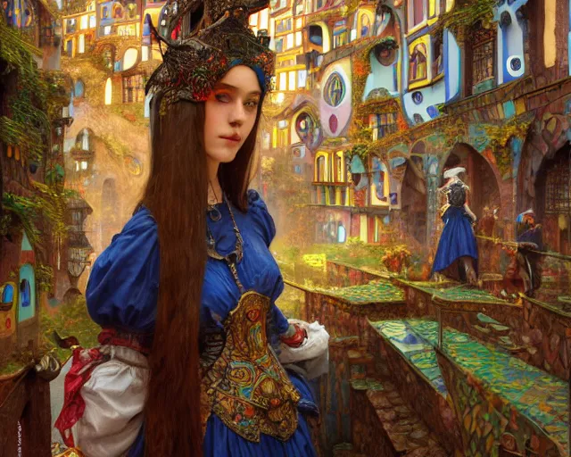 Prompt: photography of friedensreich regentag dunkelbunt hundertwasser, deep focus, d & d, fantasy, intricate, elegant, highly detailed, digital painting, artstation, concept art, matte, sharp focus, illustration, hearthstone, art by artgerm and greg rutkowski and alphonse mucha