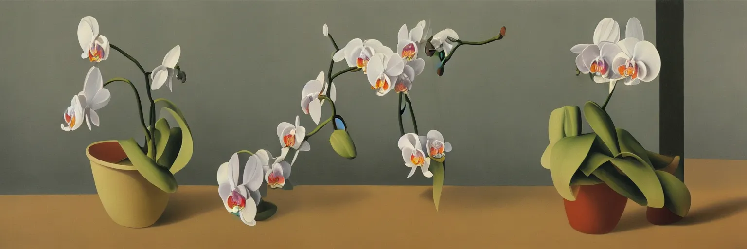 Image similar to orchid painting magritte