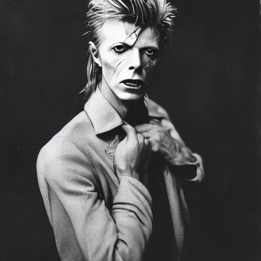 Image similar to wet plate photo of david bowie