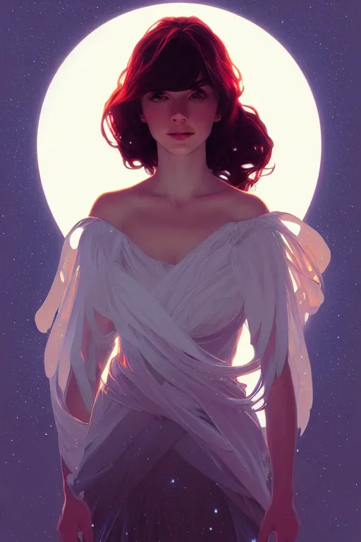 Image similar to a portrait of starlight, annie january, fantasy, sharp focus, intricate, elegant, digital painting, artstation, matte, highly detailed, concept art, illustration, ambient lighting, art by ilya kuvshinov, artgerm, alphonse mucha, and greg rutkowski