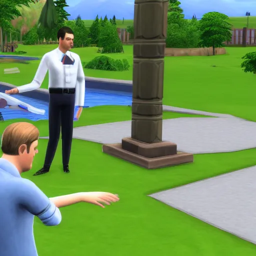 Prompt: hitler on the sims 4