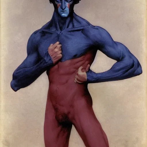 Image similar to Nightcrawler from the X-Men by William Adolphe Bouguereau