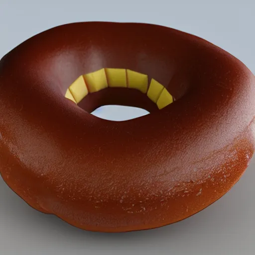 Prompt: Low Poly 3d render of Donut
