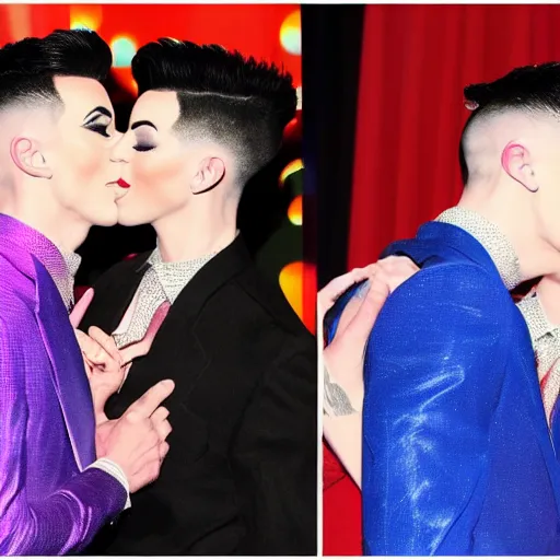Image similar to james charles gay kiss
