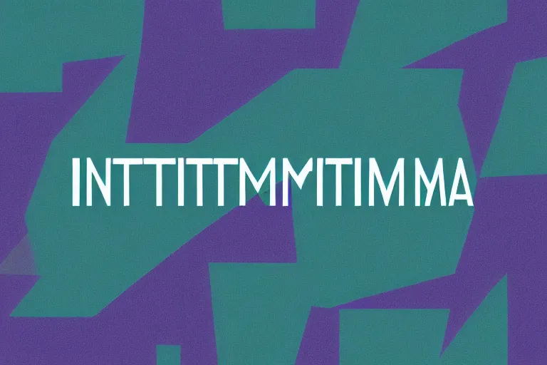 Image similar to Intimaa> text logo, album cover, community, synth-wave