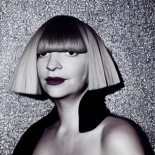 Image similar to Sia Furler artistic photoshoot wearing artistic fashion