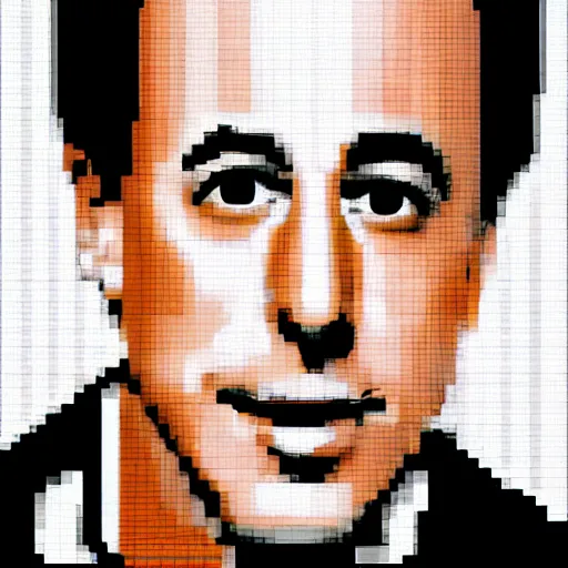 Image similar to Jerry Seinfeld pixel art, hyper realistic, HD, HQ, photo realistic