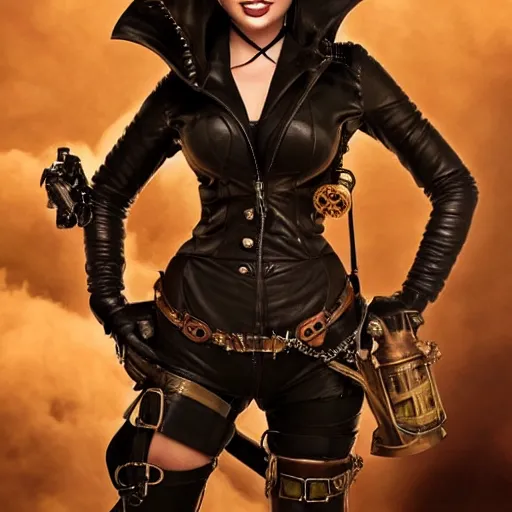 Prompt: photo of kate upton as a steampunk rogue