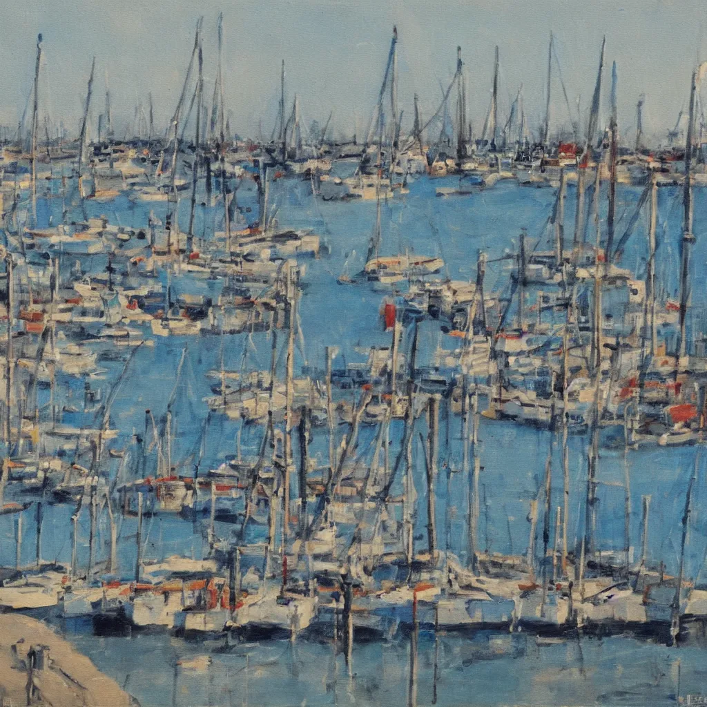 Image similar to Harbour, painting by Poumeyrol