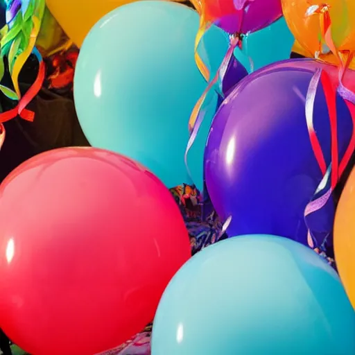 Prompt: birthday balloons