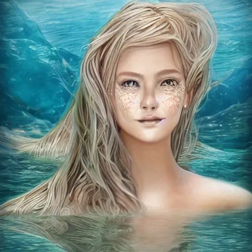 Image similar to a real life photo of a mermaid, realistic, photorealistic, detailed,