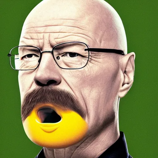 Image similar to walter white with a yolk head