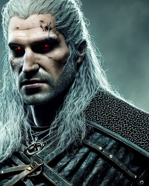 Image similar to portrait of the witcher, undead, shady, creepy, ultrarealistic, 8 k