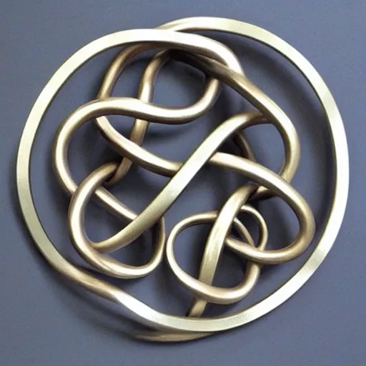 Image similar to a metal sculpture of the best knot from knot theory