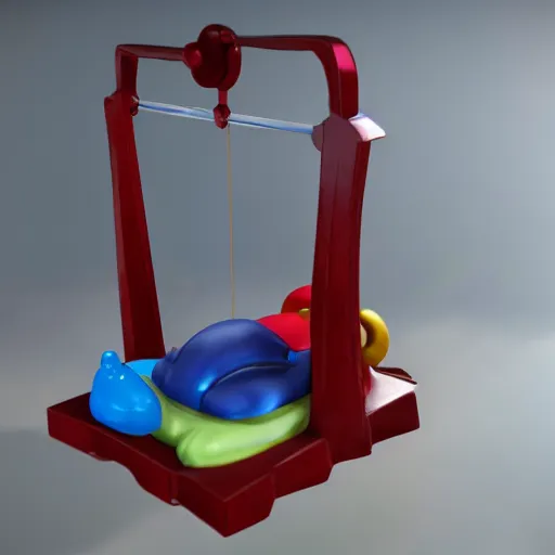 Image similar to A Fisher-Price guillotine, unreal engine 5 render, toy