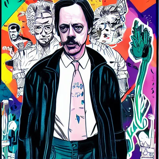 Image similar to Steve Buscemi, painted by Martine Johanna and Rafael Albuquerque