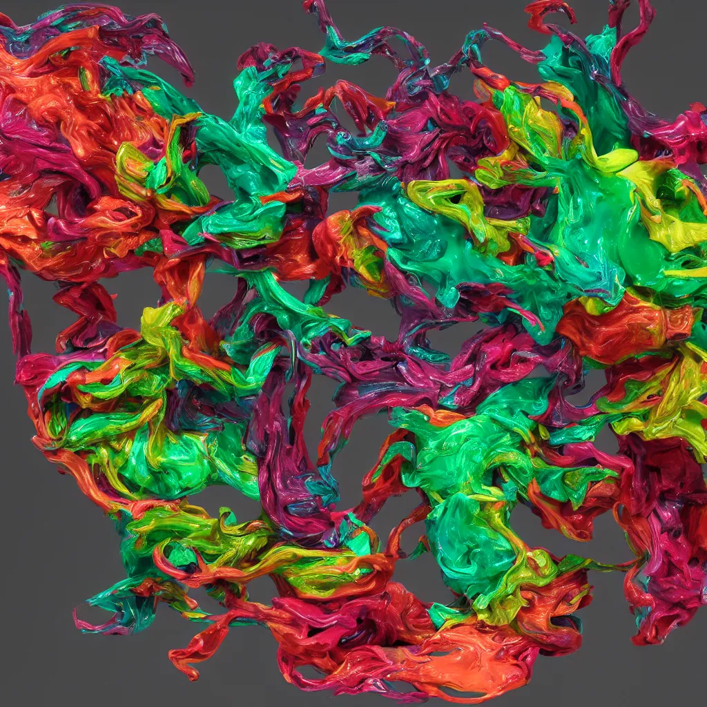 Image similar to painful pleasures by lynda benglis, octane render, colorful, 4 k, 8 k