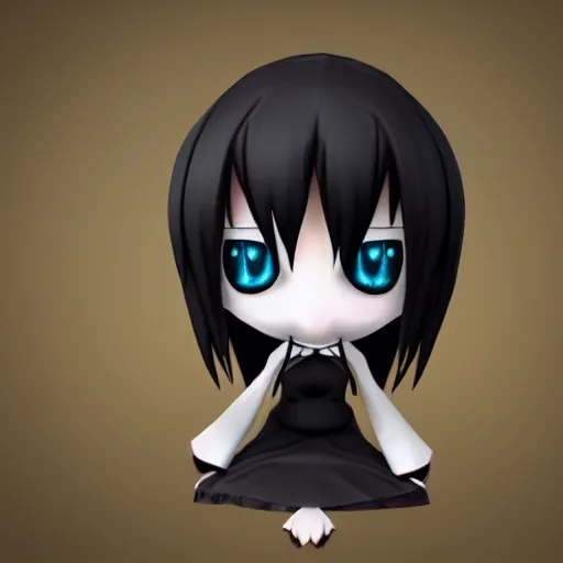 Prompt: cute fumo plush of a gothic maiddroid, anime, vray