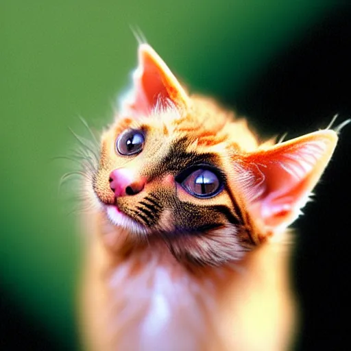 Image similar to a feline fruitbat - cat - hybrid, animal photography