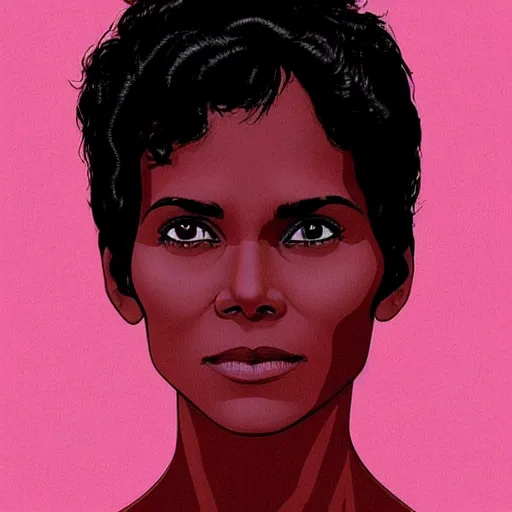 Prompt: “ halle berry retro minimalist portrait by jean giraud, moebius, sharp, smooth face, comic, 8 k ”