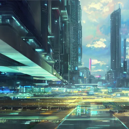 Image similar to makati city 1 0 0 0 years in the future, painting by makoto shinkai, featured on pixiv, deviantart hd