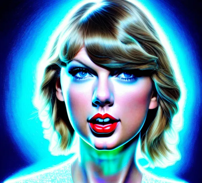 Prompt: Taylor Swift in her private jet in holograms of alien artifacts, electrical case display, total recall tech, ultrarealistic, dramatic lighting, electrical details, high details, 4k, 8k, best, accurate, trending on artstation, artstation, photorealism, ultrarealistic, digital painting, style of Tristan Eaton Stanley Artgerm and Hajime Sorayama, Caravaggio, Boris Vallejo