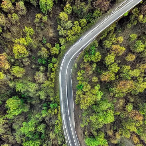 Image similar to drone fotage of an old abandoned road