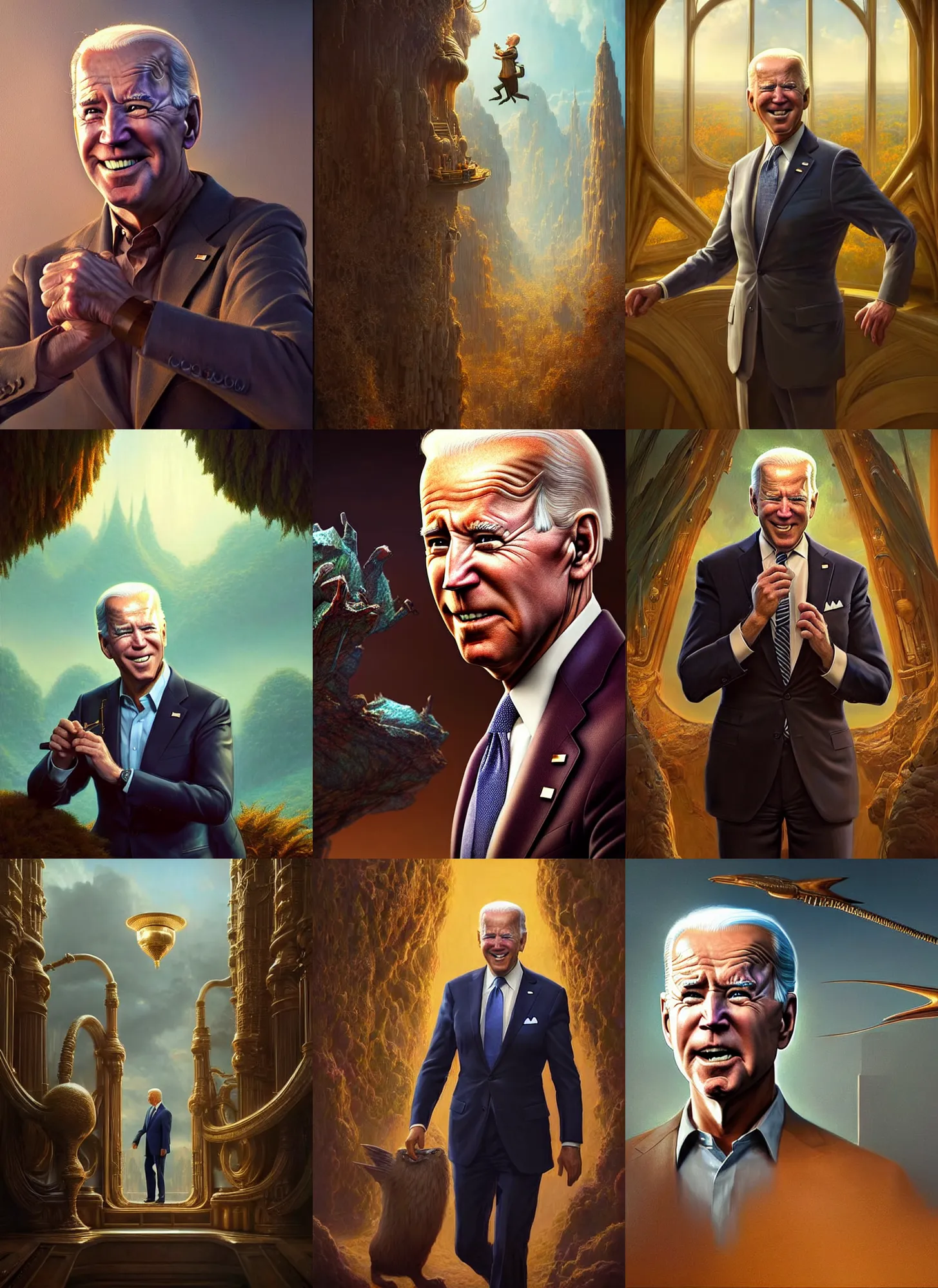 Prompt: polished lush masterpiece : : joe biden : : weta disney pixar movie still photo : : hi - fructose, sci fi, fantasy, decadent highly - detailed digital painting, golden ratio, accent lighting, octane render, artstation, smooth, sharp focus, beeple, rutkowski, mucha, ornate