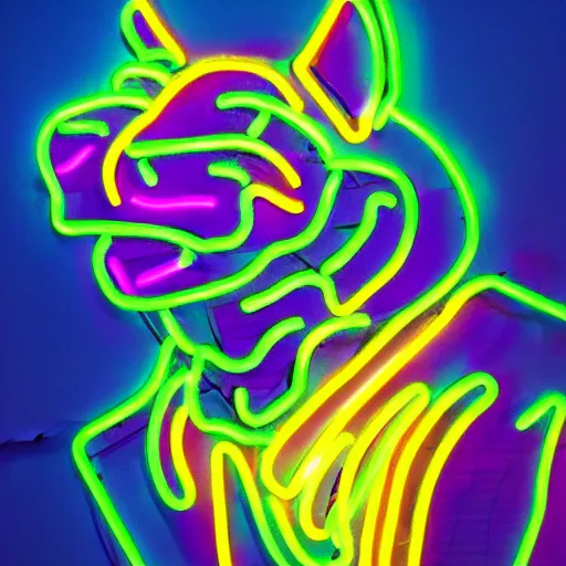 Prompt: a neon cyberpunk jaguar