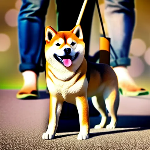 Image similar to close - up photo of shiba inu holding huge mace in paws, standing vertically, ( eos 5 ds r, iso 1 0 0, f / 8, 1 / 1 2 5, 8 4 mm, postprocessed, sharp )