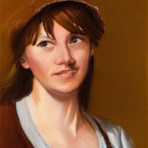Image similar to Folger's Coffee Girl, Sarah, realistic, sharp focus, highly detailed